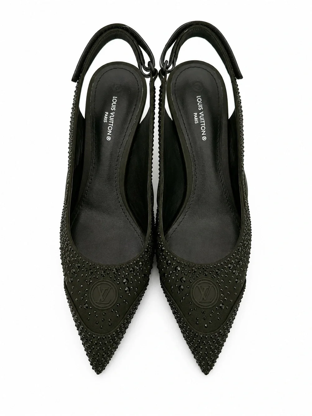 Louis Vuitton Black Crystal-Studded ARCHLIGHT SLINGBACK PUMP360.New in box